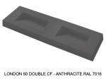 Plan vasque double lavabo, sur mesure : L 120 à 201 x P 40 à 51 cm, finition lisse, 10 couleurs au choix, Anti bactérien, résine Akrytan® teinté dans la masse, Livraison Offerte.